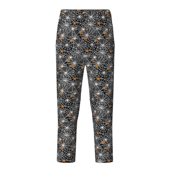 Xecao Spider Cobweb Print Teenagers' Pajama Pants Long Sleep Pants Soft Elastic Waist Pajama Bottoms Elastic waist with 2 Pockets 5-16 Years-Large