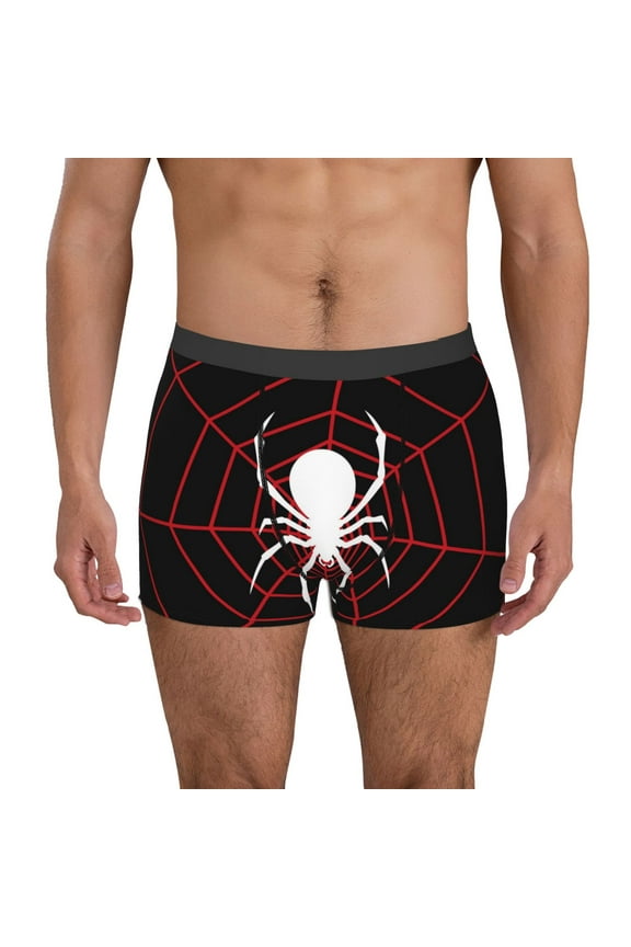 Spider On The Web Print Men's Underwear Boxer Briefs Pack - Your ComfortSoft, Moisture-Wicking, and Breathable Choice for Men's Underwear-Small