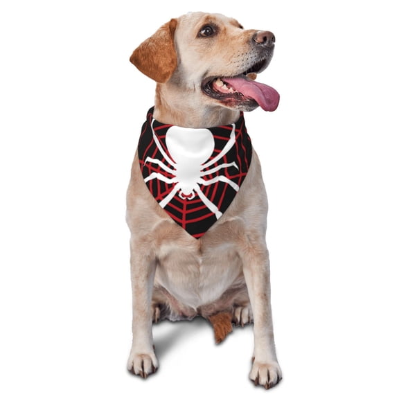 Xecao Spider On The Web for Pet Bandana - A Stylish Triangle Accessory for Small to Large Dogs, Puppies, and Cats
