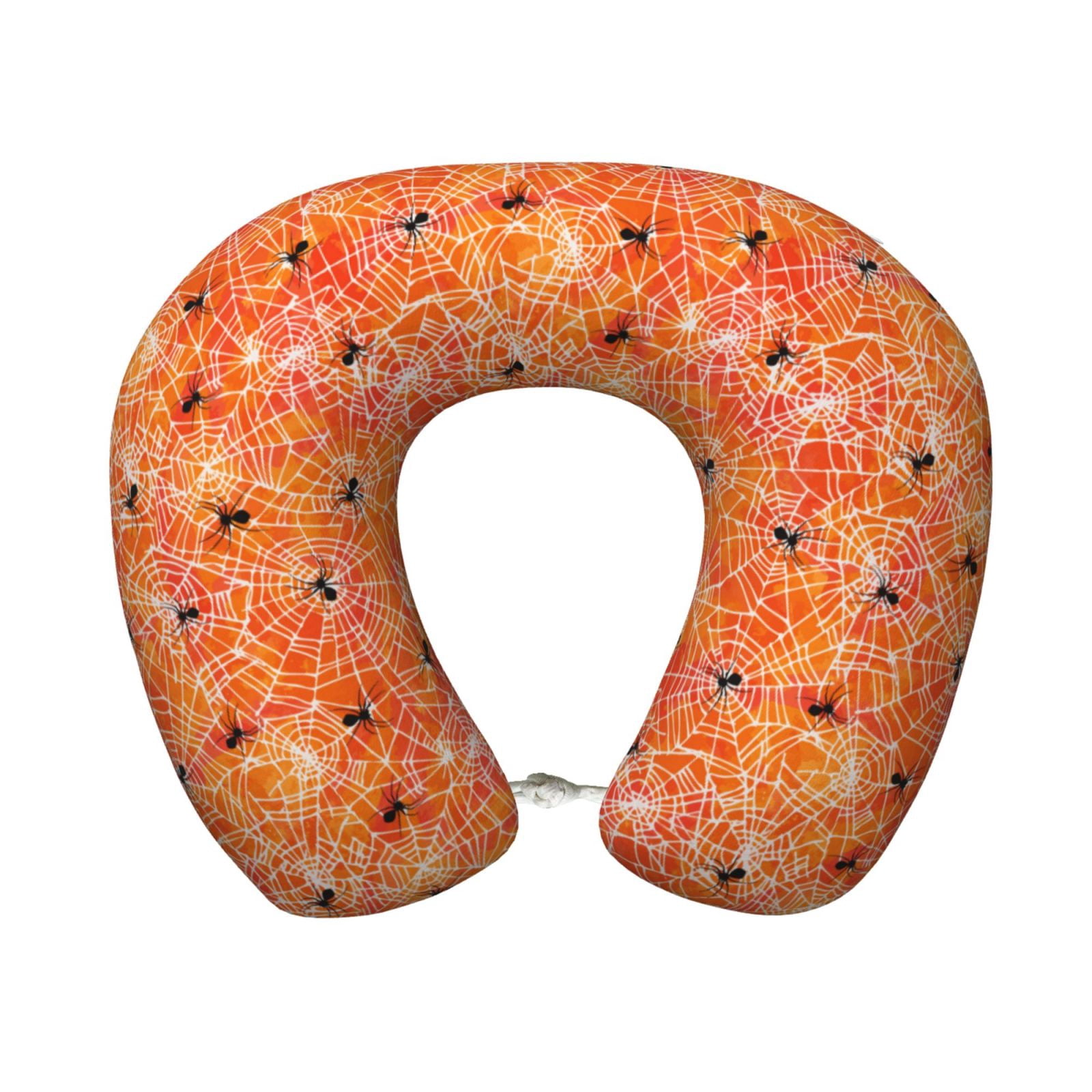 Xecao Spider Print Memory Foam Cervical Neck Pillow Versatile U-Shaped Pillows for Home,Office,Camping,Travelling,Soft Washable Cover