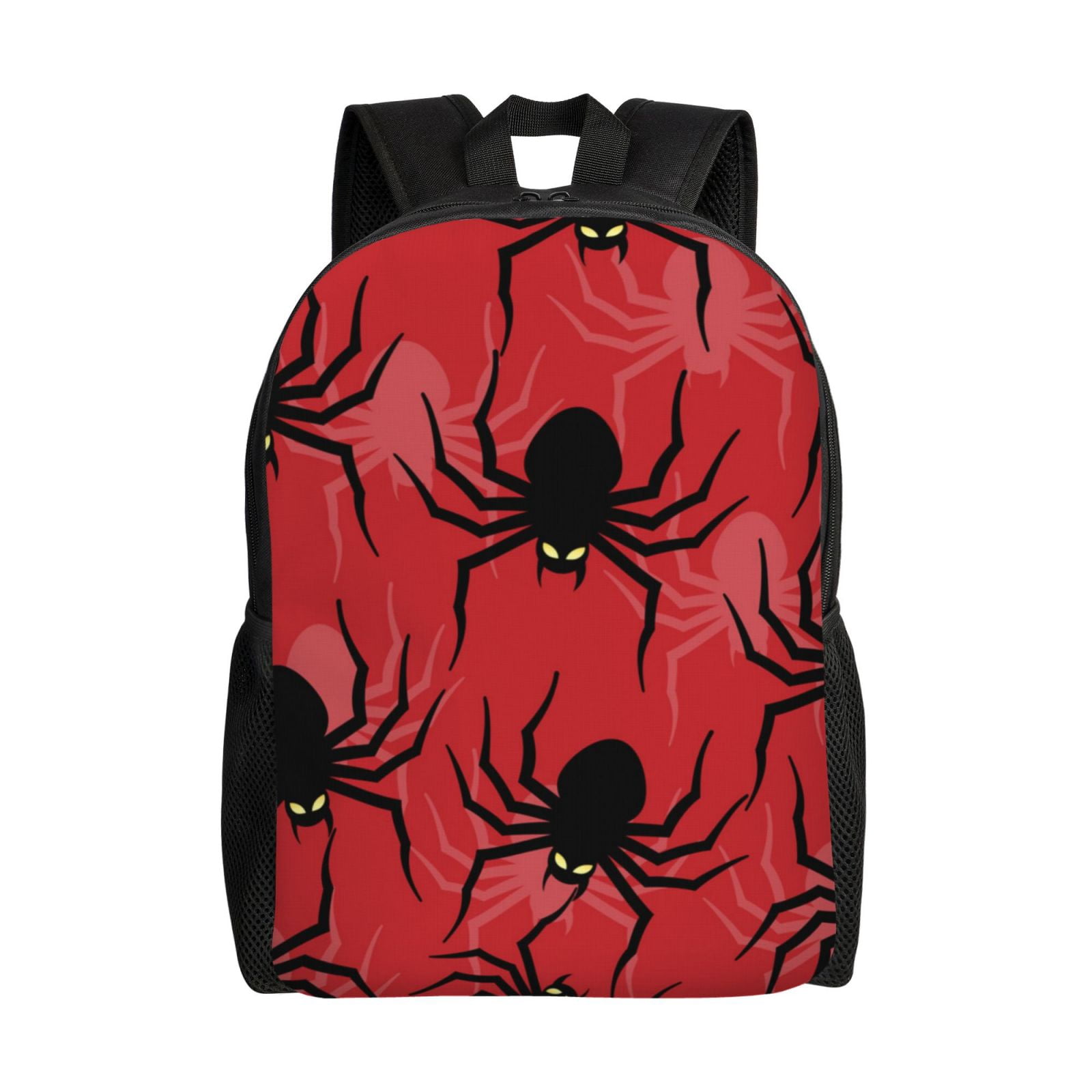Xecao Spider Print School Backpack with Laptop Compartment Small Travel Laptop Backpack for Women Men Waterproof College Backpack Simple School Bag
