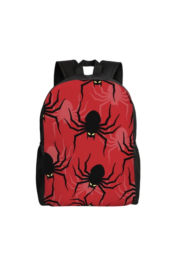 Spider Print School Backpack with Laptop Compartment Small Travel Laptop Backpack for Women Men Waterproof College Backpack Simple School Bag