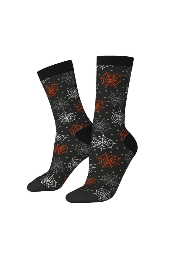 Spider Web Pattern Sport Socks for Women and Men Crew Socks Sporty Calf Socks Casual Socks
