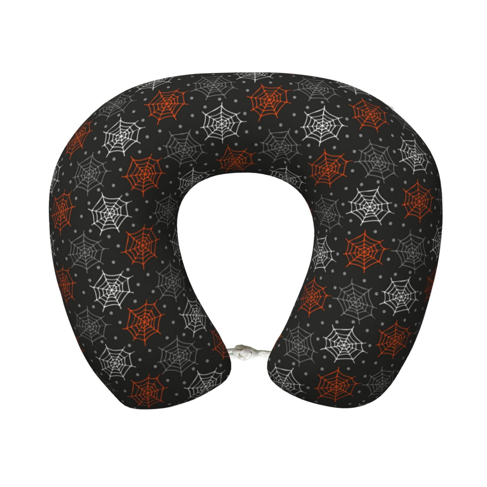 Xecao Spider Web Print Memory Foam Cervical Neck Pillow Versatile U-Shaped Pillows for Home,Office,Camping,Travelling,Soft Washable Cover