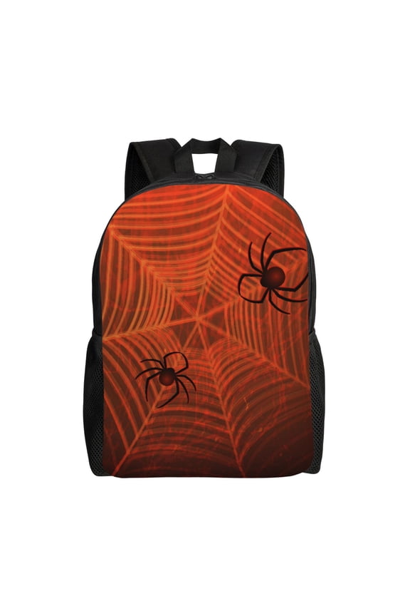 Spider Web Print School Backpack with Laptop Compartment Small Travel Laptop Backpack for Women Men Waterproof College Backpack Simple School Bag