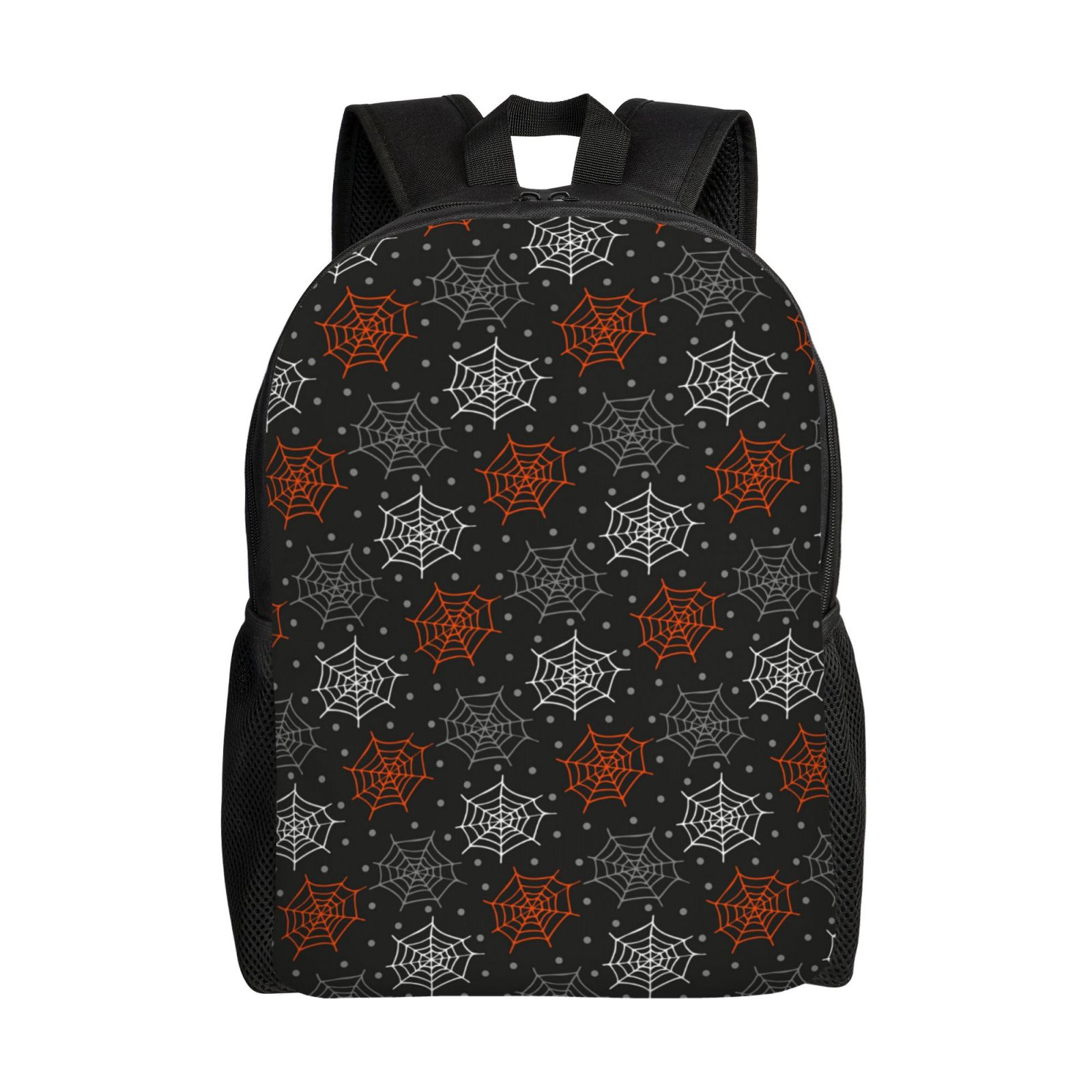 Xecao Spider Web Print School Backpack with Laptop Compartment Small Travel Laptop Backpack for Women Men Waterproof College Backpack Simple School Bag