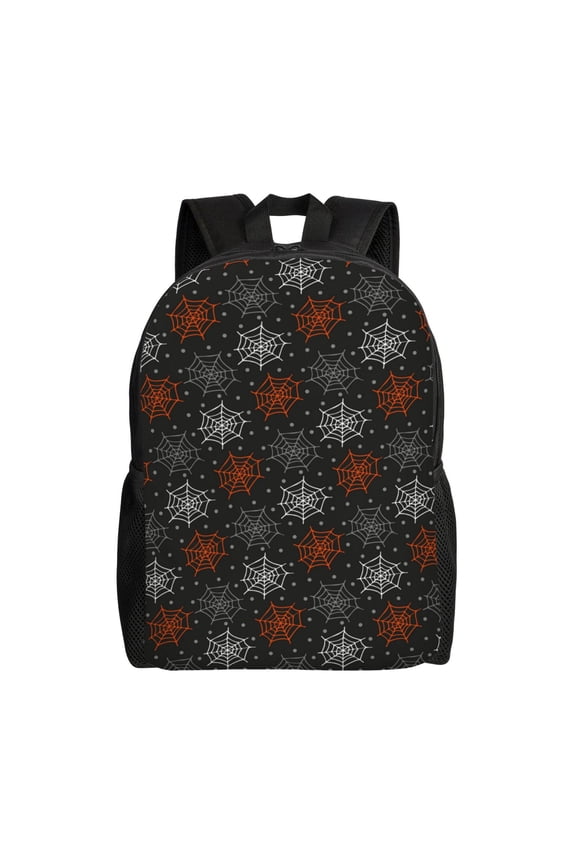 Spider Web Print School Backpack with Laptop Compartment Small Travel Laptop Backpack for Women Men Waterproof College Backpack Simple School Bag