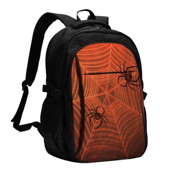 Xecao Spider Web for Travel Laptop Backpack, USB-Charging-Enabled, Spacious Business Backpack for Men and Women,College School Computer Bag