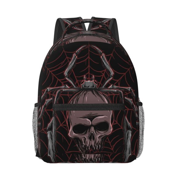 Xecao Spider with Skull Travel Backpack: A spacious, stylish computer backpack ideal for men and women, perfect for college, school, or daily travels
