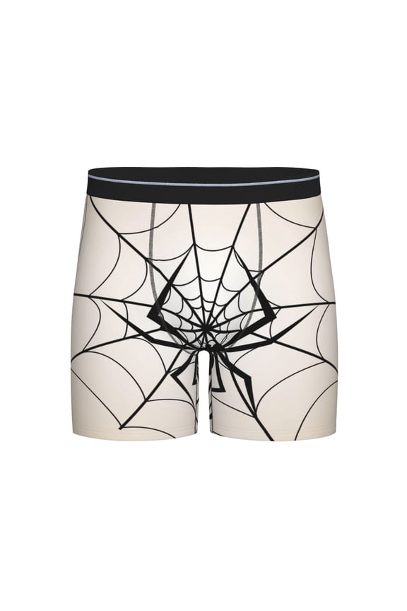 Spiders On The Web 1 Print Boxer Briefs for Men's Stretch Moisture-Wicking Underwear, Mid-Rise Classics breathable fabric