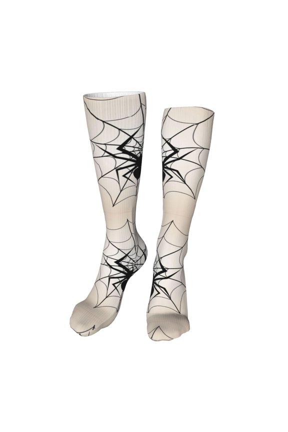 Spiders On The Web 1 Print Calf Socks Seamless Toe, Knee High Long Socks, Sports Socks Trouser Socks for Women and Men-One Size