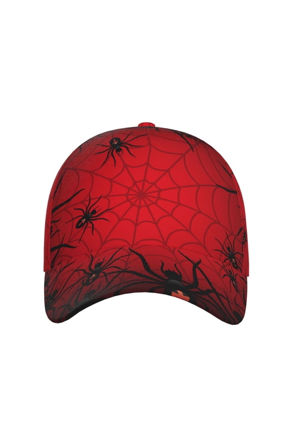 Spiders On The Web And Space for Baseball Cap: Unisex, crafted from classic polyester twill fabric, featuring a soft unconstructed design