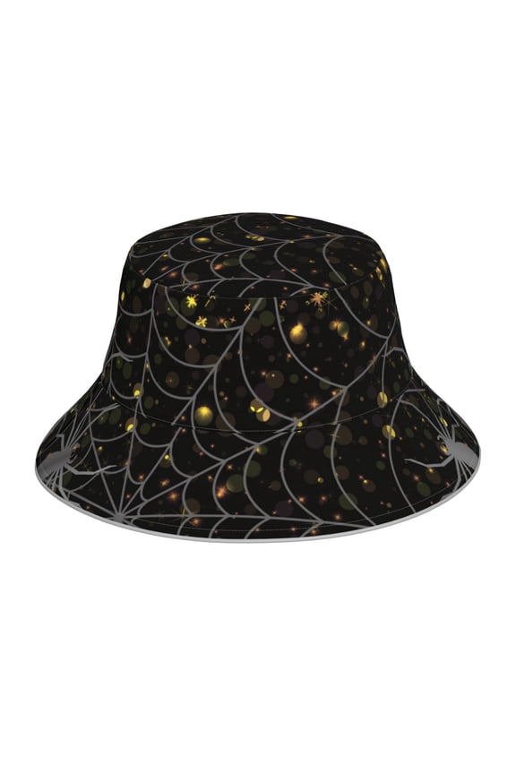 Spiderweb Bats And A Spider Print Men and Women Night Reflective Hat Runner Cap Visor Bucket Hat Boonie Cap