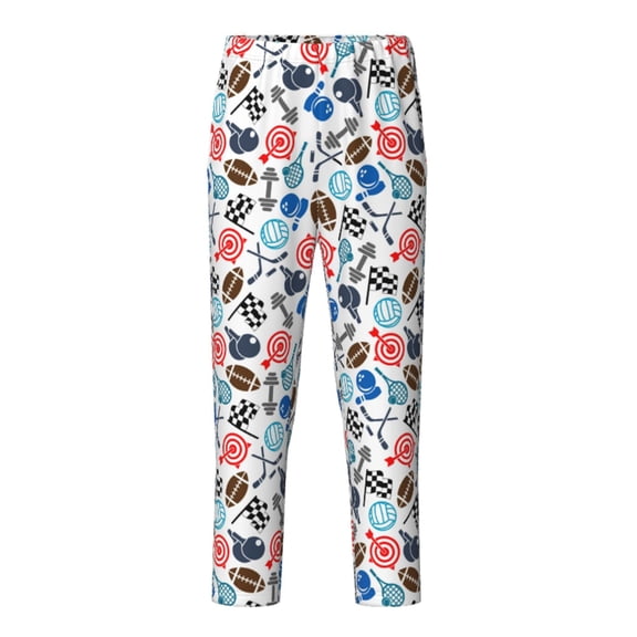 Xecao Sport Items Print Teenagers' Pajama Pants Long Sleep Pants Soft Elastic Waist Pajama Bottoms Elastic waist with 2 Pockets 5-16 Years-XS(5-6)