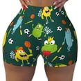 thumbnail image 1 of Xecao Sport Monster Print Workout Shorts for Women Soft Smooth Gym Yoga Scrunch Active Tennis Workout Running Shorts, 1 of 9