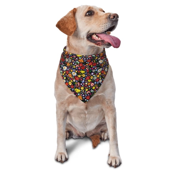 Xecao Spring And Summer Flowers for Pet Bandana - A Stylish Triangle Accessory for Small to Large Dogs, Puppies, and Cats