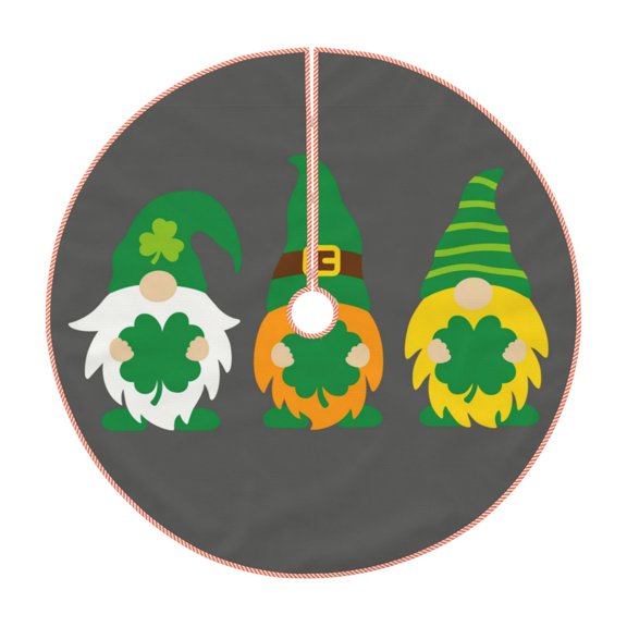 Xecao Spring St Patrick’S Day Irish Gnomes Pattern Christmas Tree Skirt Holiday Part Decorations for Christmas Tree, Farmhouse Christmas Decor Xmas Holiday Home Party Decorations-36"