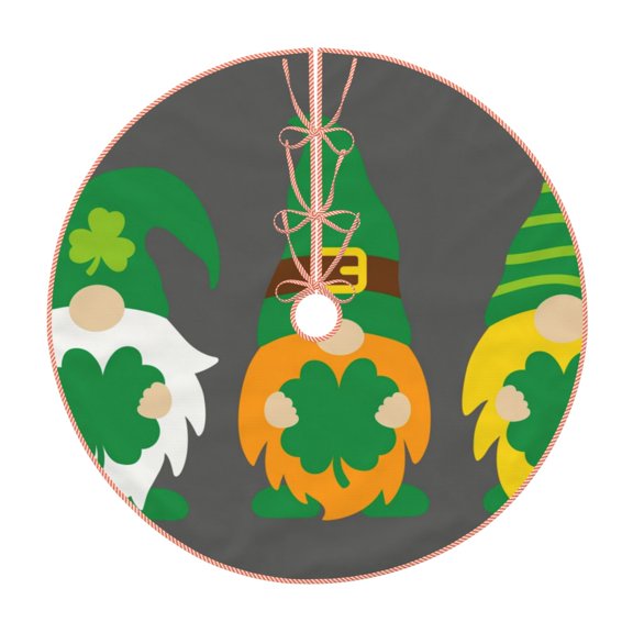 Xecao Spring St Patrick’S Day Irish Gnomes Pattern Christmas Tree Skirt Holiday Part Decorations for Christmas Tree, Farmhouse Christmas Decor Xmas Holiday Home Party Decorations-48"