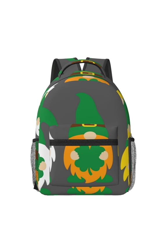 Spring St PatrickS Day Irish Gnomes Travel Backpack: A spacious, stylish computer backpack ideal for men and women, perfect for college, school, or daily travels