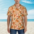 thumbnail image 1 of Xecao Squirrel And Mushroom print Hawaiian shirt - a stylish short-sleeve button-down for men, perfect for casual beach and tropical outings., 1 of 9