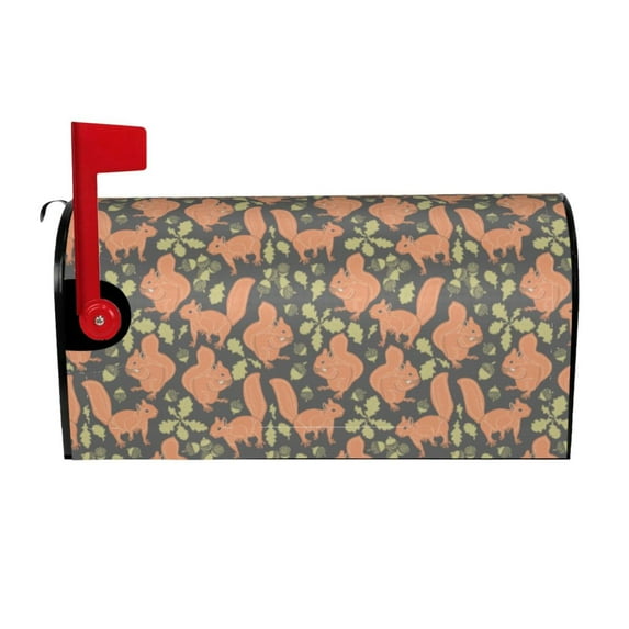 Xecao Squirrel And Nuts for Mailbox Cover with Magnetic Strips, Waterproof and Sunscreen, Adds a Decorative Touch to Your Garden Yard.