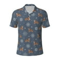 thumbnail image 1 of Xecao Squirrel And Snowflakes for Mens' Casual Short Sleeve Button-Down Polo Shirts for a Classic Golf Look, 1 of 9