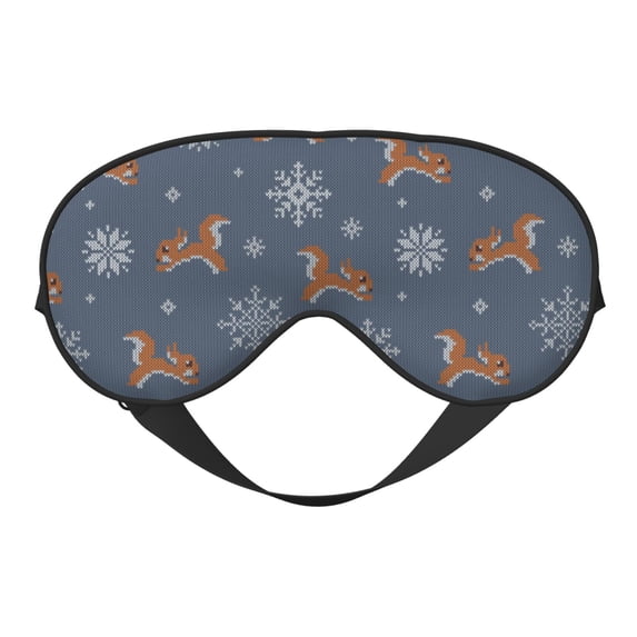 Xecao Squirrel And Snowflakes for Soft Fluffy Sleeping Blindfold, Nap eye cover tailored for the utmost comfort for girls, women, kids, and adults.