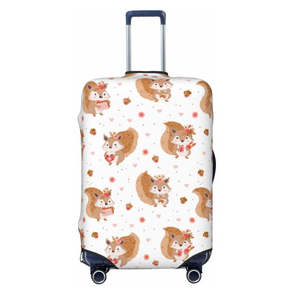 Xecao Squirrel Giving A Gift print Elastic Luggage Cover, with double-sided print , is perfect for travel, business, and daily use