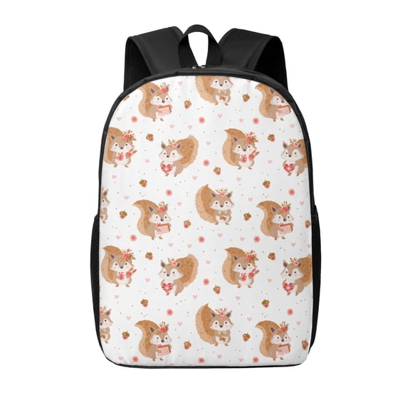 Xecao Squirrel Giving A Gift print Travel Backpack, Large Computer Backpack for Men Women, College School Rucksack Book Bag