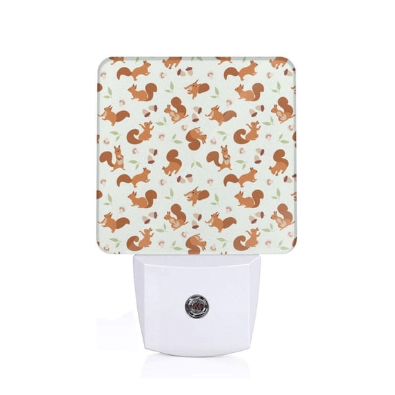 Xecao Squirrel Playing for Night Light - a Wall-mounted LED Fixture with A Dusk-to-dawn Sensor, Ideal for Bedrooms, Bathrooms, Hallways, and Kitchens-US