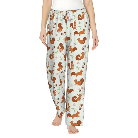 Xecao Squirrel Playing Women's Straight Lounge Pajama Pants: The Epitome of Relaxed Sleepwear