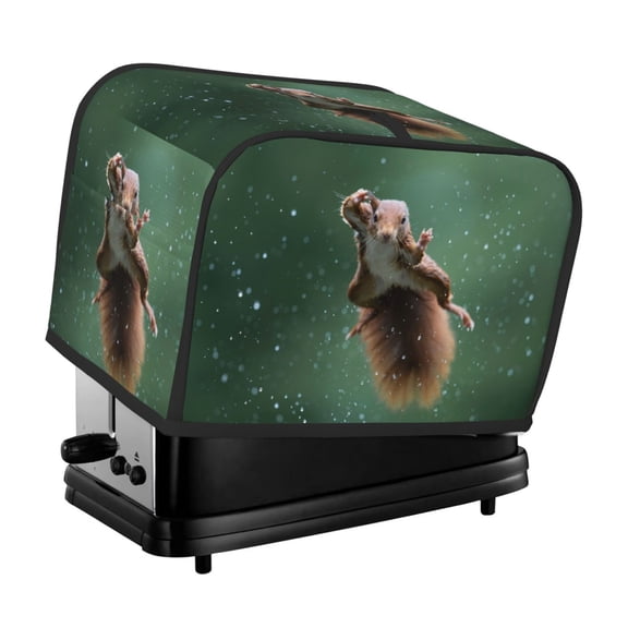 Xecao Squirrel Print 2 Slice Toaster Cover with Pockets, Small Appliance Cover, Dust and Fingerprint Protection, Machine Washable