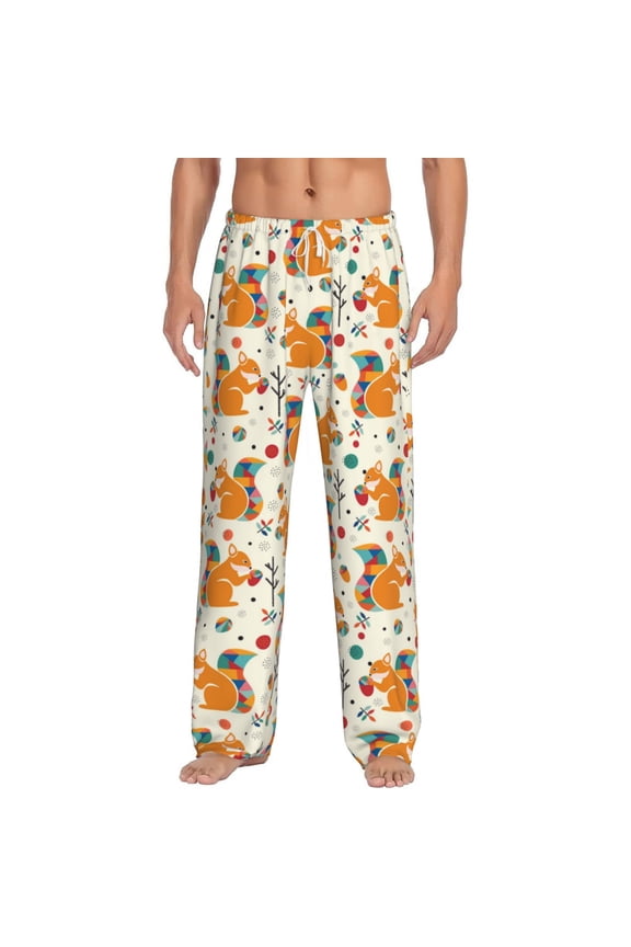 Squirrel With Colorful Tail Men's Straight Lounge Pajama Pants: The Ultimate in Comfortable Sleepwear