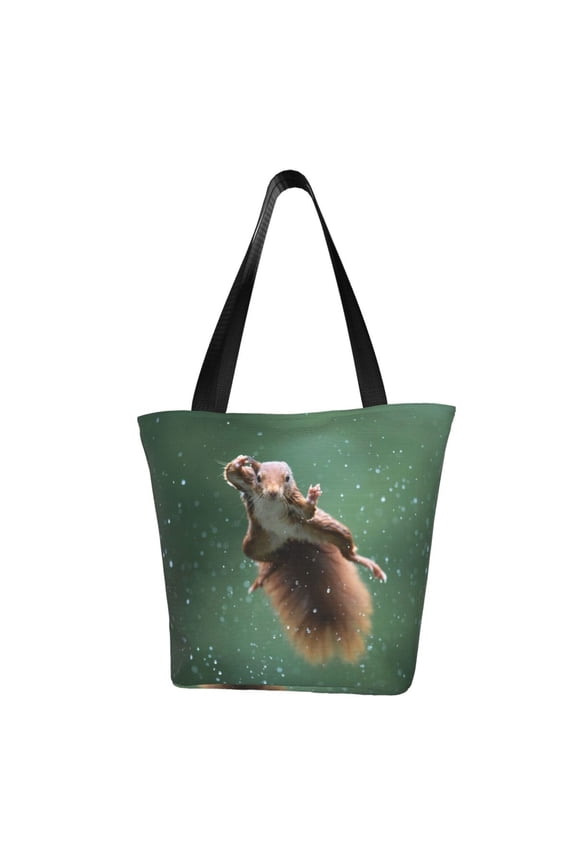 Squirrel for Tote Bag for Women -Tote Shoulder Bag with A Little Pocket Inside, Perfect for Travel and Work.