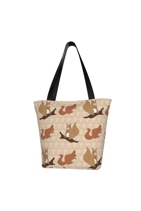 Squirrel nut backgrounds for Tote Bag for Women -Tote Shoulder Bag with A Little Pocket Inside, Perfect for Travel and Work.
