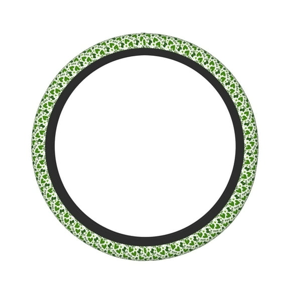 Xecao St. Patrick's Day Pattern Stretch Elastic Steering Wheel Cover, Fits All Vehicles, 15-Inch Diameter