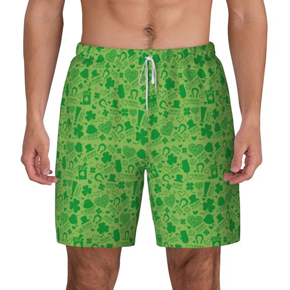 Xecao St Patrick's Day for Men's Swimming Trunks Swim Trunks Quick Dry Swim Shorts with Mesh Lining Funny Swimwear Bathing Suits