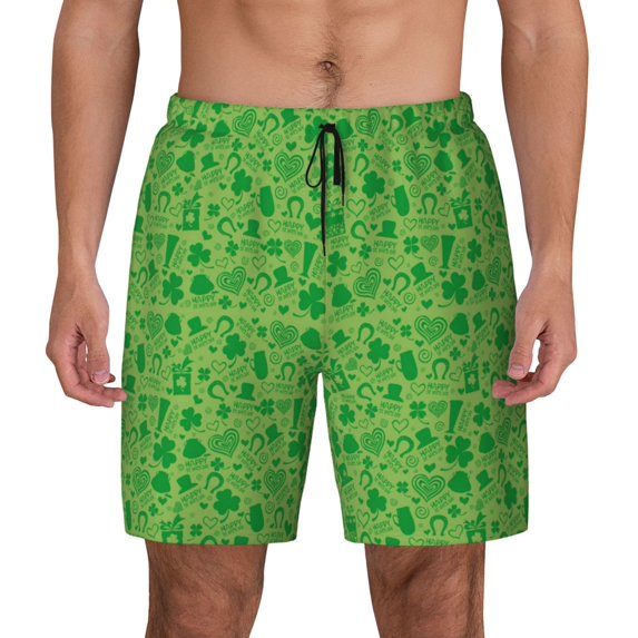 Xecao St Patrick's Day for Men's Swimming Trunks Swim Trunks Quick Dry Swim Shorts with Mesh Lining Funny Swimwear Bathing Suits