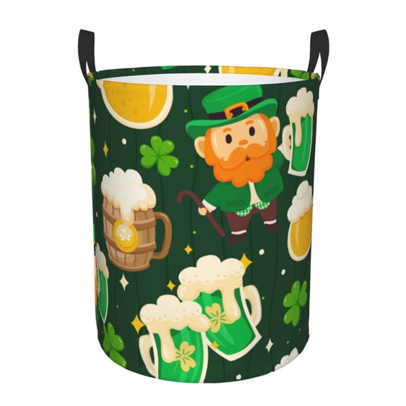 Xecao St Patrick's Day10 Print Laundry Hamper Basket,designed for Blanket Storage and Nursery Clothes in the Bedroom