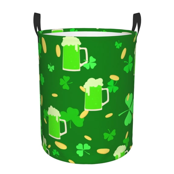 Xecao St Patrick's Day2 Print Laundry Hamper Basket,designed for Blanket Storage and Nursery Clothes in the Bedroom