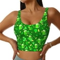 thumbnail image 1 of Xecao St Patrick's Day2 for Sports Bra with Removable Pads, Crop Tank Top Design, Women's Longline Sports Bra - Non-Wired - Medium, 1 of 9