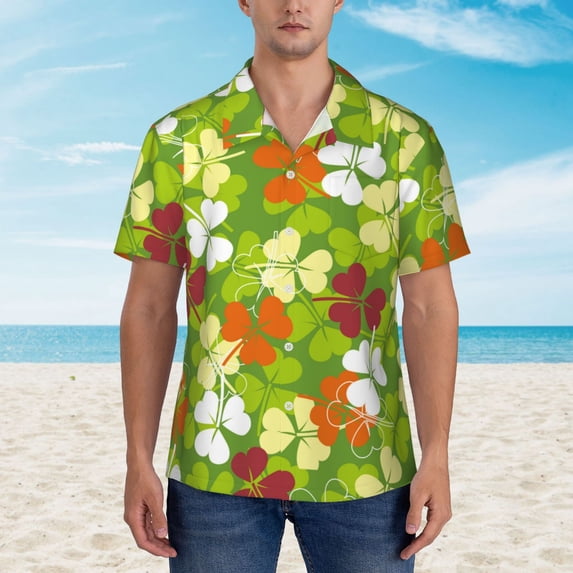 Xecao St. Patrick's Day3 print Hawaiian shirt - a stylish short-sleeve button-down for men, perfect for casual beach and tropical outings.