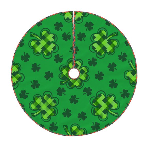 Xecao St Patrick's Day5 Pattern Christmas Tree Skirt Holiday Part Decorations for Christmas Tree, Farmhouse Christmas Decor Xmas Holiday Home Party Decorations-48"