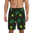 thumbnail image 1 of Xecao St. Patrick's Day8 Print Men's Sleepwear Shorts Pajama Bottom Lounge Short nightwear with Convenient Pockets for Relaxed Home Wear-3X-Large, 1 of 6