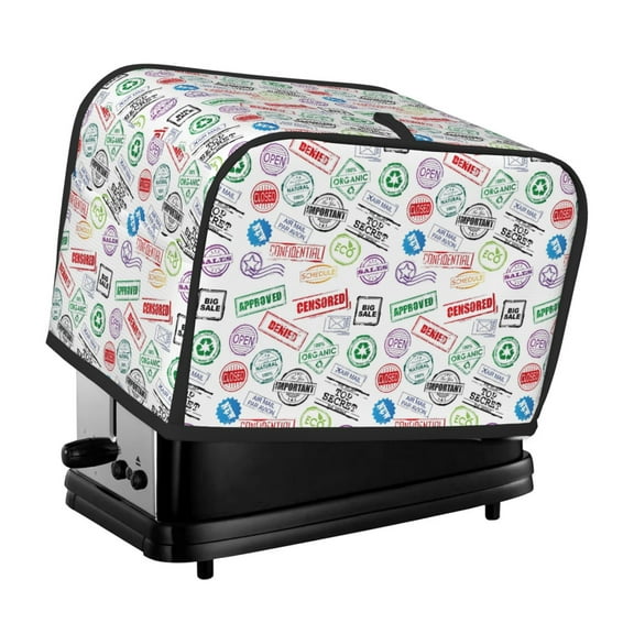Xecao Stamp Set Collection Print 2 Slice Toaster Cover with Pockets, Small Appliance Cover, Dust and Fingerprint Protection, Machine Washable