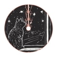 thumbnail image 1 of Xecao Star Gazing Cat Illustration Pattern Christmas Tree Skirt Round Xmas Tree Mat Base Cover for Holiday Home Decorations-36", 1 of 6