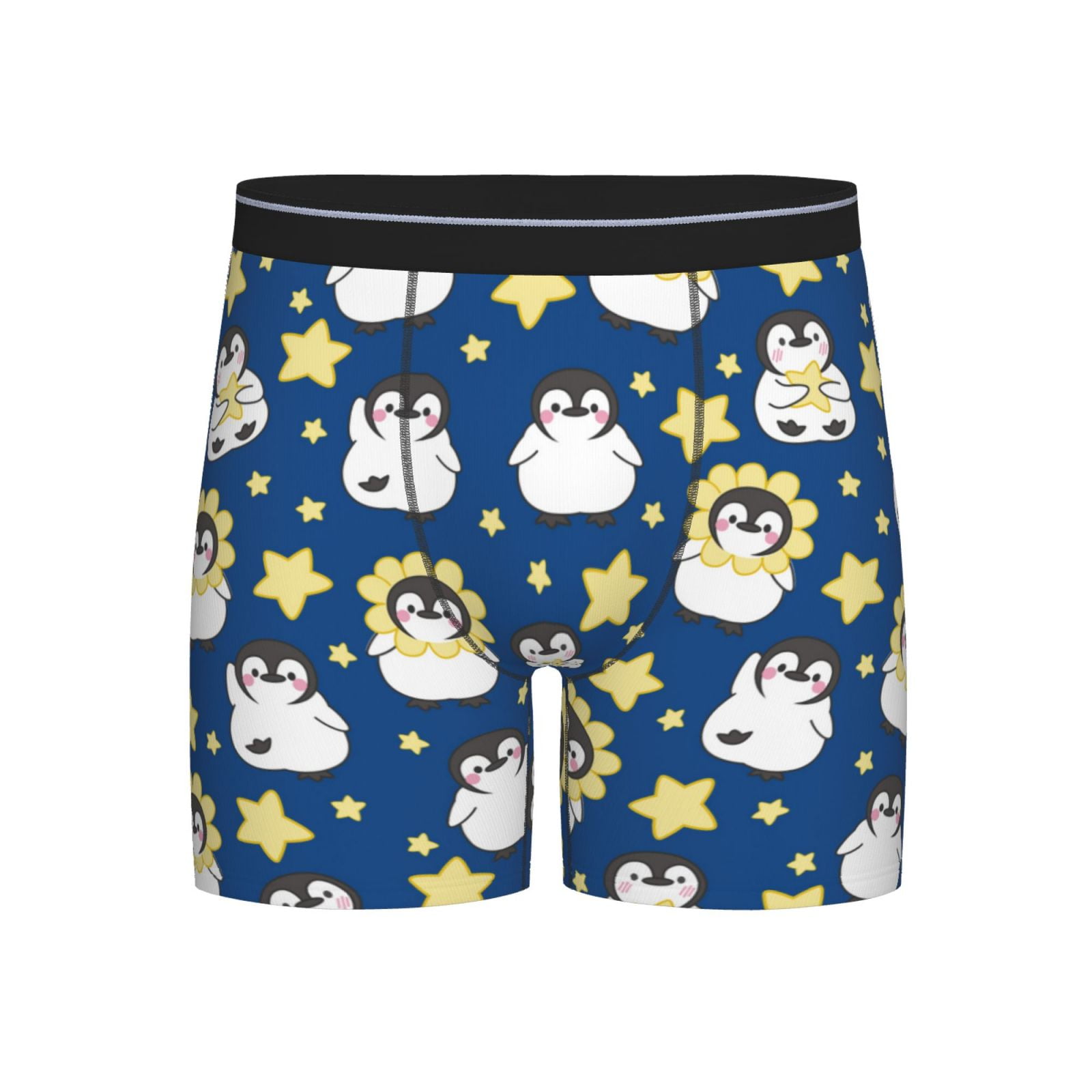 Xecao Star Penguin Print Boxer Briefs for Men's Stretch Moisture ...