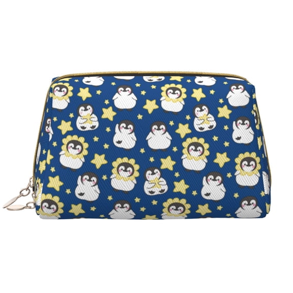 Xecao Star Penguin Print Fashion Makeup PVC Bag Large Capacity Travel Cosmetic Bag for Women Organizer Toiletry Clutch