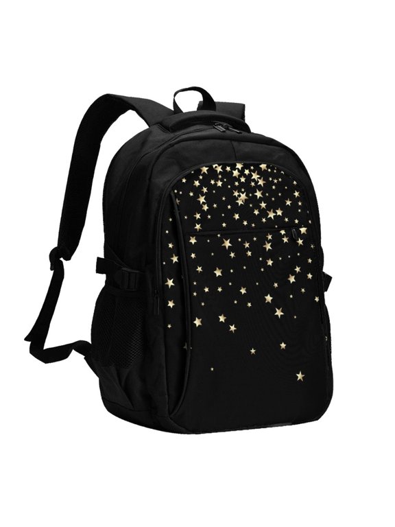 Star Silver Glitter for Travel Laptop Backpack, USB-Charging-Enabled, Spacious Business Backpack for Men and Women,College School Computer Bag