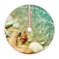 thumbnail image 1 of Xecao Starfish And Seashell Pattern Christmas Tree Skirt Round Xmas Tree Mat Base Cover for Holiday Home Decorations-30", 1 of 6